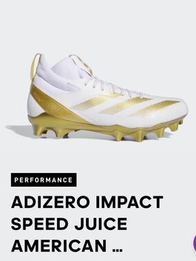 adidas Adizero Impact Speed Cleats - White & Gold